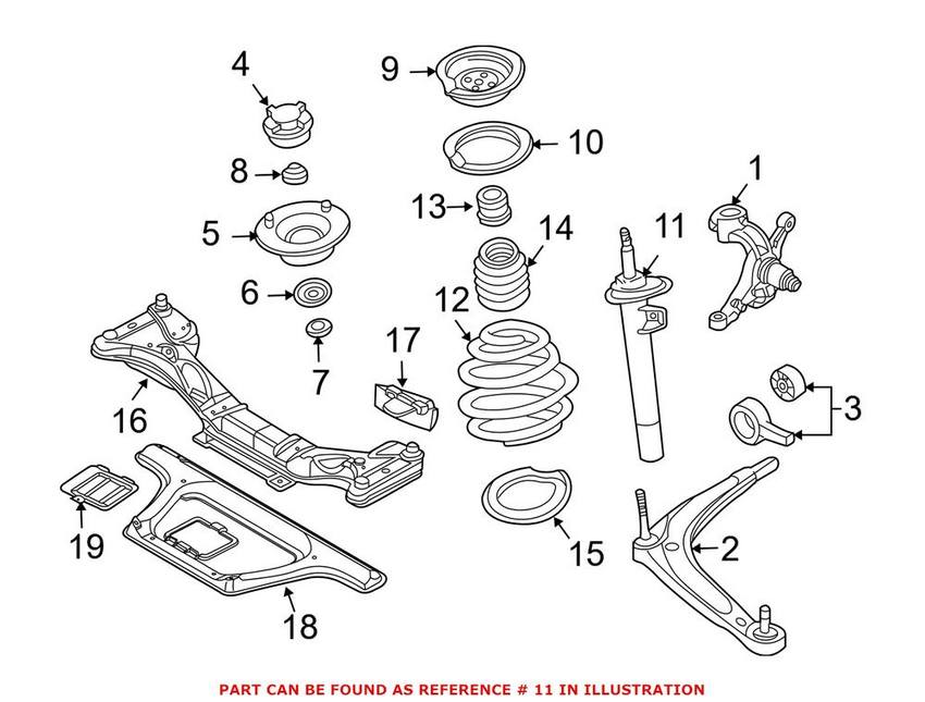 BMW Strut Assembly - Front Passenger Side (w/ Sport Suspension) 31316785990